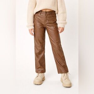 Abercrombie Kids Brown Faux Leather Pants